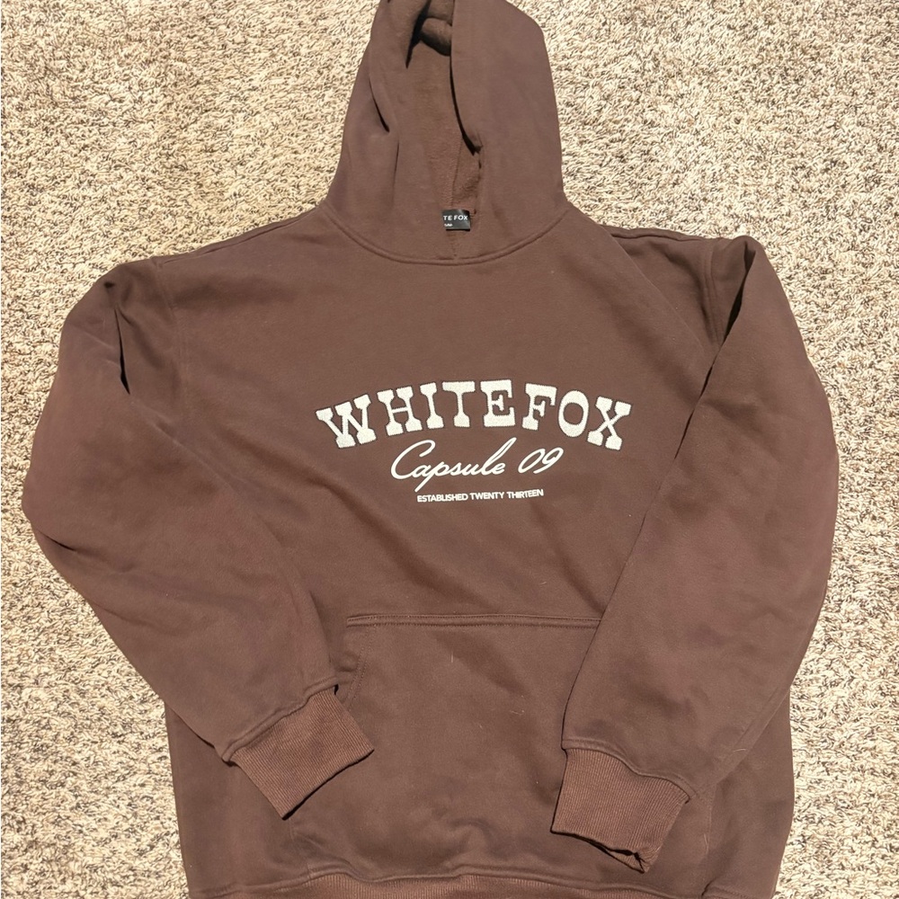 White Fox Brown Hoodie